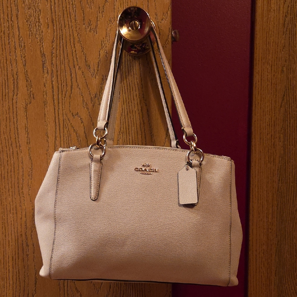 Coach Cream Leather Tote Bag
